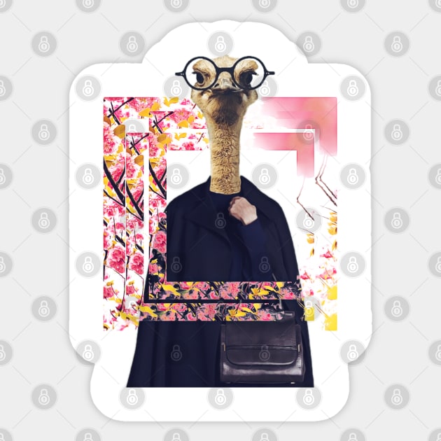 Ostrich Geek On Fleek Sticker by reesea